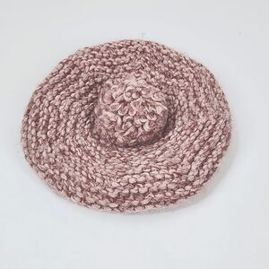 Ulla Johnson handmade alpaca beret knit crochet hat purple lavender pompom